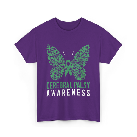 Cerebral Palsy Awareness Butterfly Support T-Shirt - Purple