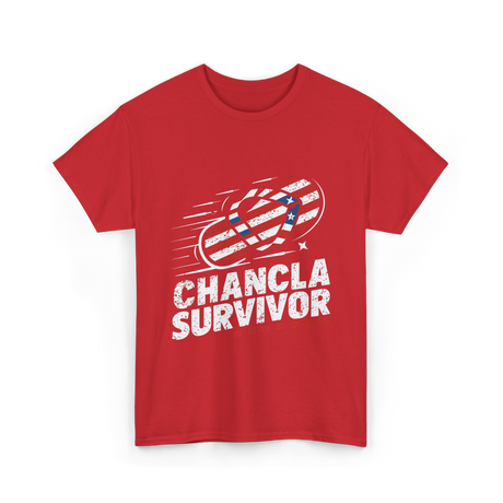 Chancla Survivor Chancla T-Shirt - Red