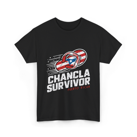 Chancla Survivor Puerto Rican T-Shirt - Black