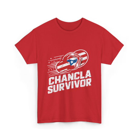 Chancla Survivor Puerto Rican T-Shirt - Red