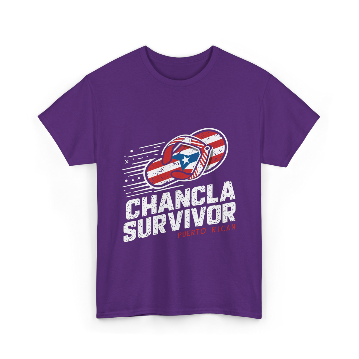 Chancla Survivor Puerto Rican T-Shirt - Purple