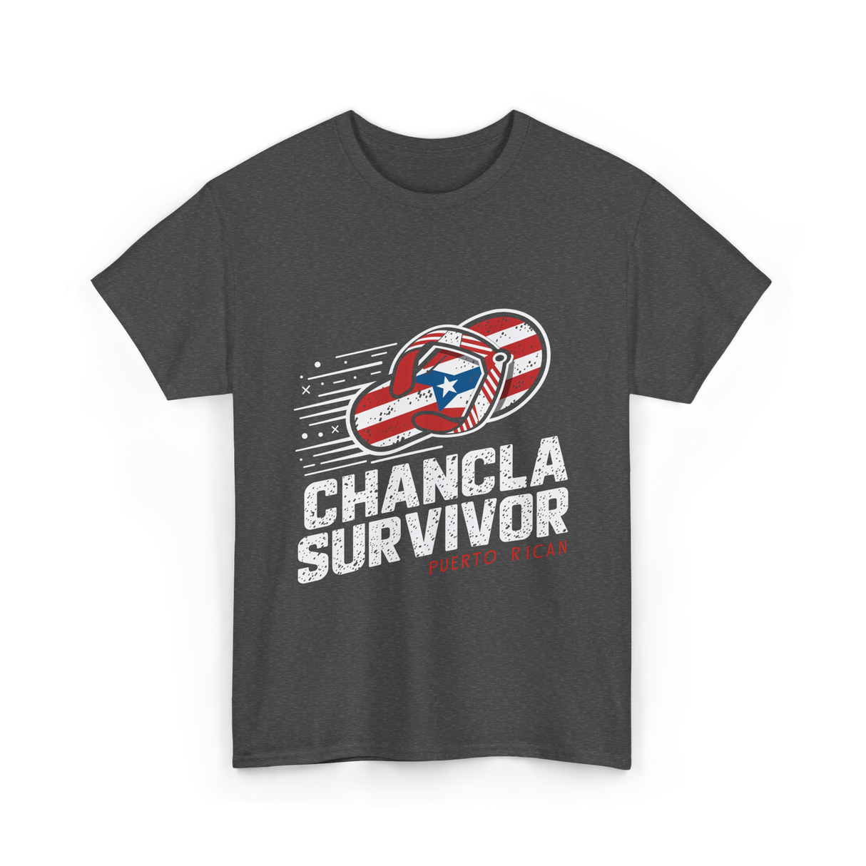 Chancla Survivor Puerto Rican T-Shirt - Dark Heather