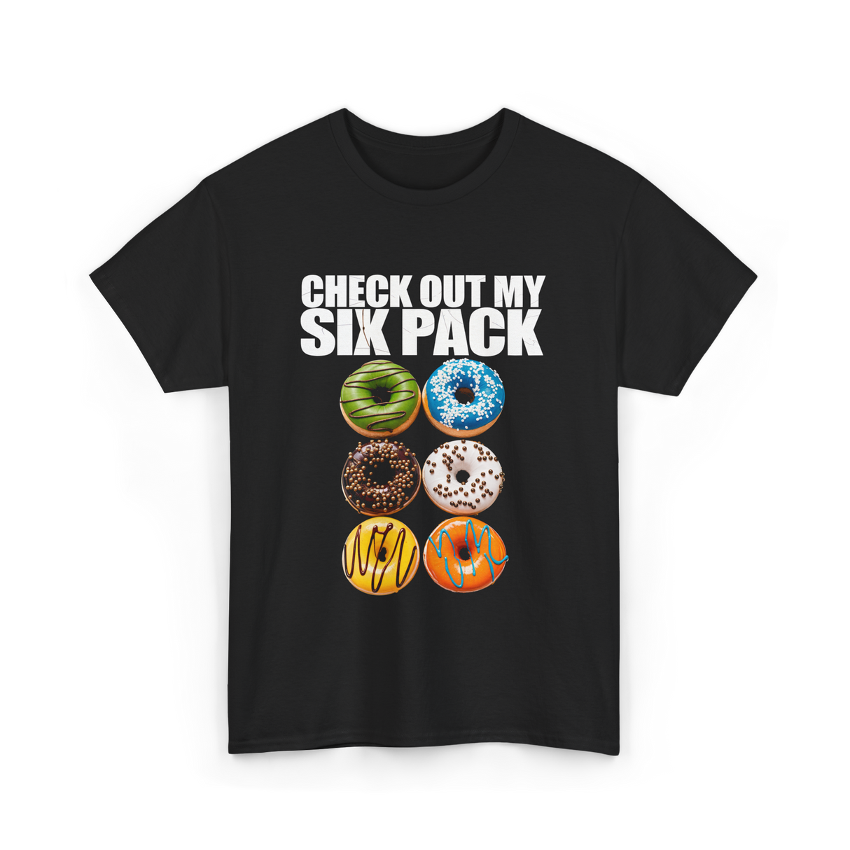 Check Out My Six Pack Donut T-Shirt - Black