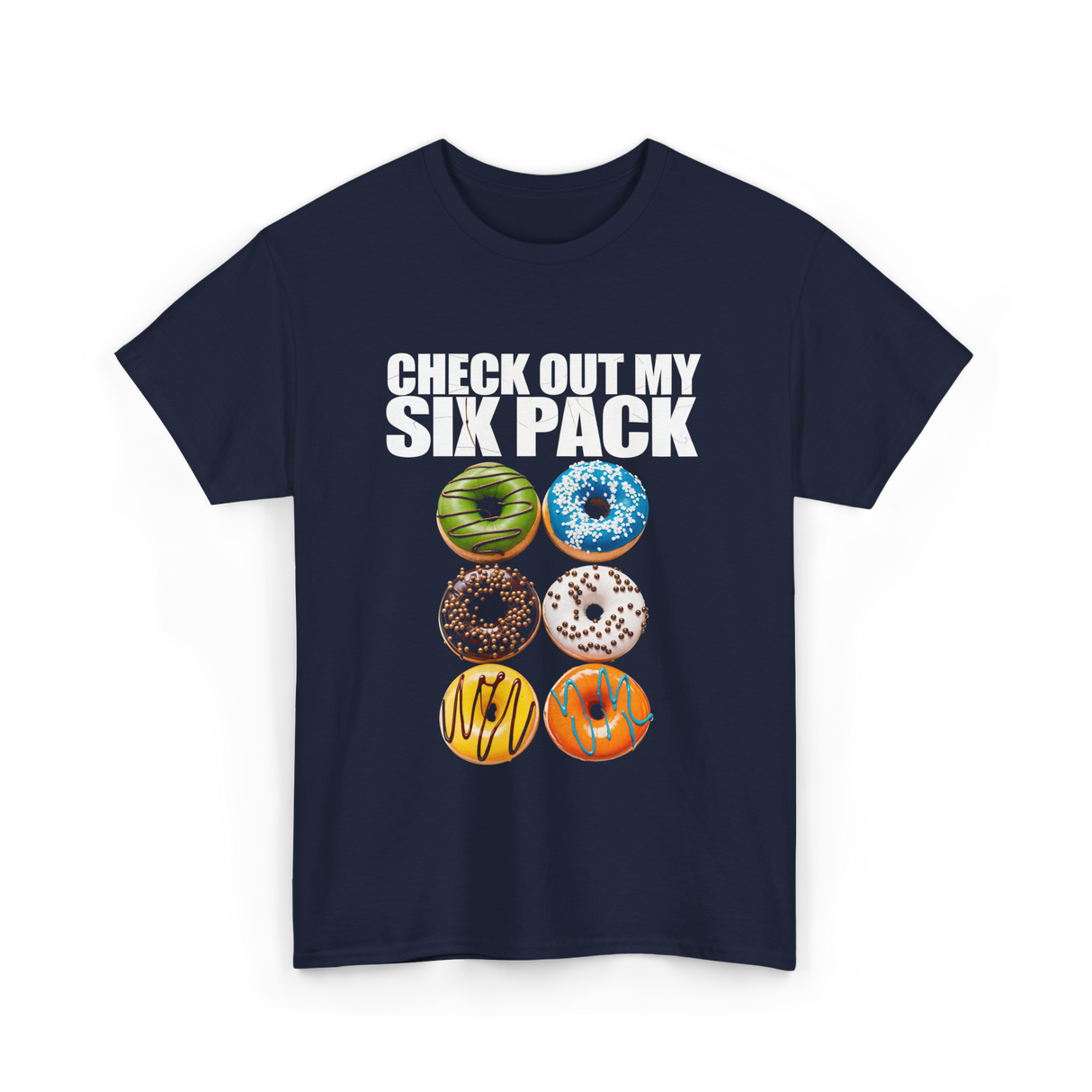 Check Out My Six Pack Donut T-Shirt - Navy