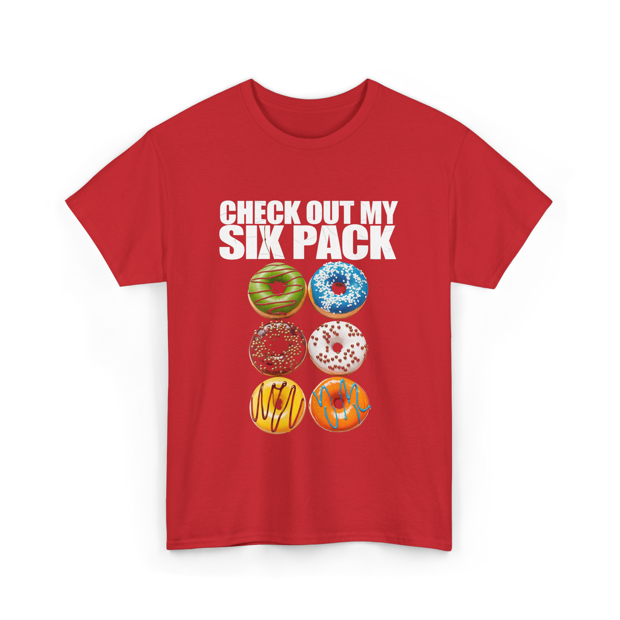 Check Out My Six Pack Donut T-Shirt - Red