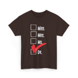 Checked Dr Title PhD T-Shirt - Dark Chocolate