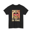 Cheers To 56 Years Anniversary Celebration T-Shirt - Black