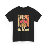 Cheers To 56 Years Anniversary Celebration T-Shirt - Black