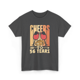 Cheers To 56 Years Anniversary Celebration T-Shirt - Dark Heather