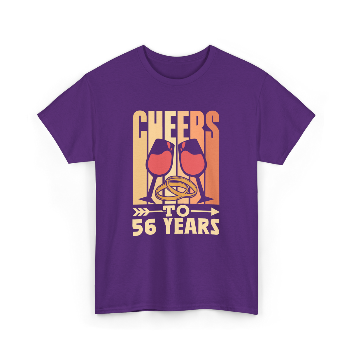 Cheers To 56 Years Anniversary Celebration T-Shirt - Purple