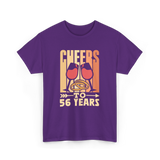 Cheers To 56 Years Anniversary Celebration T-Shirt - Purple