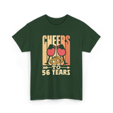 Cheers To 56 Years Anniversary Celebration T-Shirt - Forest Green