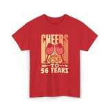 Cheers To 56 Years Anniversary Celebration T-Shirt - Red