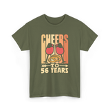 Cheers To 56 Years Anniversary Celebration T-Shirt - Military Green