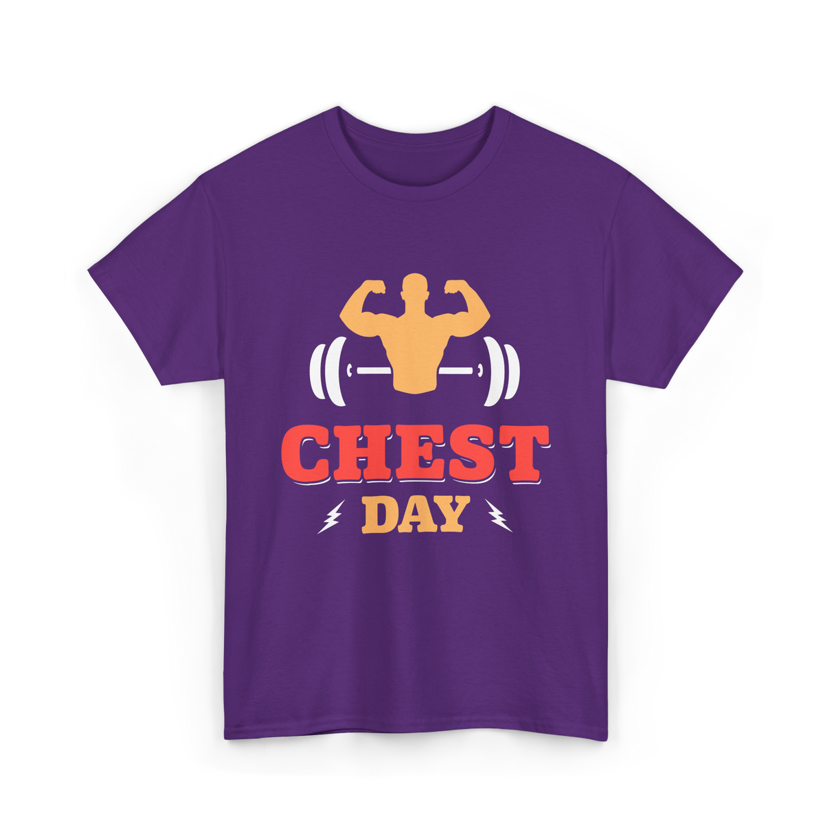 Chest Day Bodybuilding Workout T-Shirt - Purple