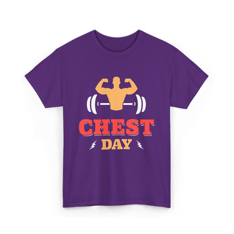 Chest Day Bodybuilding Workout T-Shirt - Purple