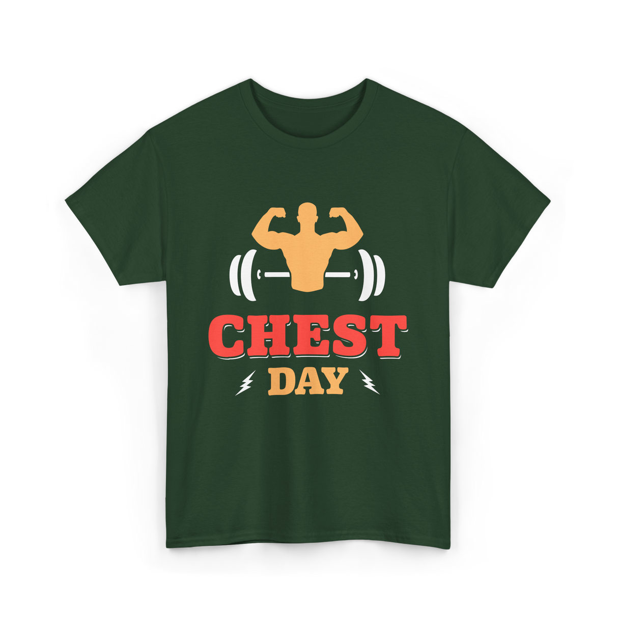 Chest Day Bodybuilding Workout T-Shirt - Forest Green