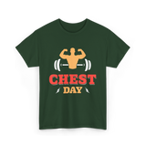 Chest Day Bodybuilding Workout T-Shirt - Forest Green