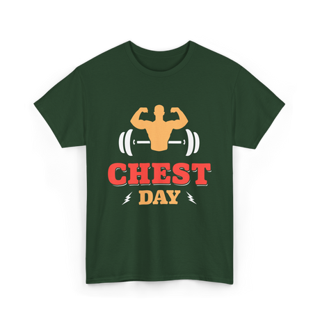 Chest Day Bodybuilding Workout T-Shirt - Forest Green