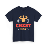 Chest Day Bodybuilding Workout T-Shirt - Navy