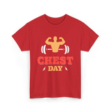 Chest Day Bodybuilding Workout T-Shirt - Red