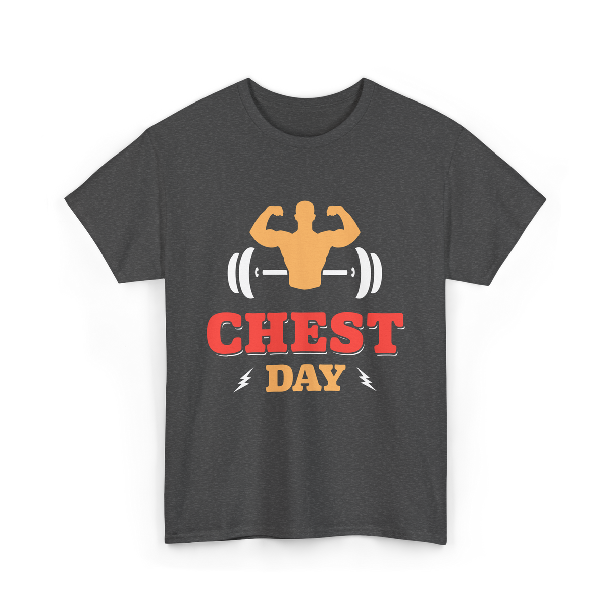 Chest Day Bodybuilding Workout T-Shirt - Dark Heather