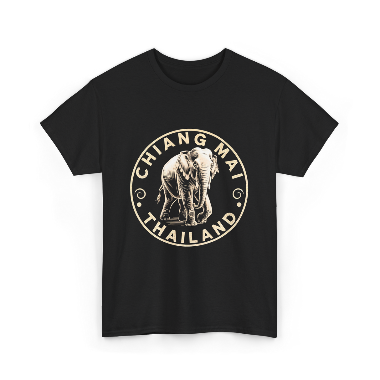 Chiang Mai Thailand Elephant T-Shirt - Black