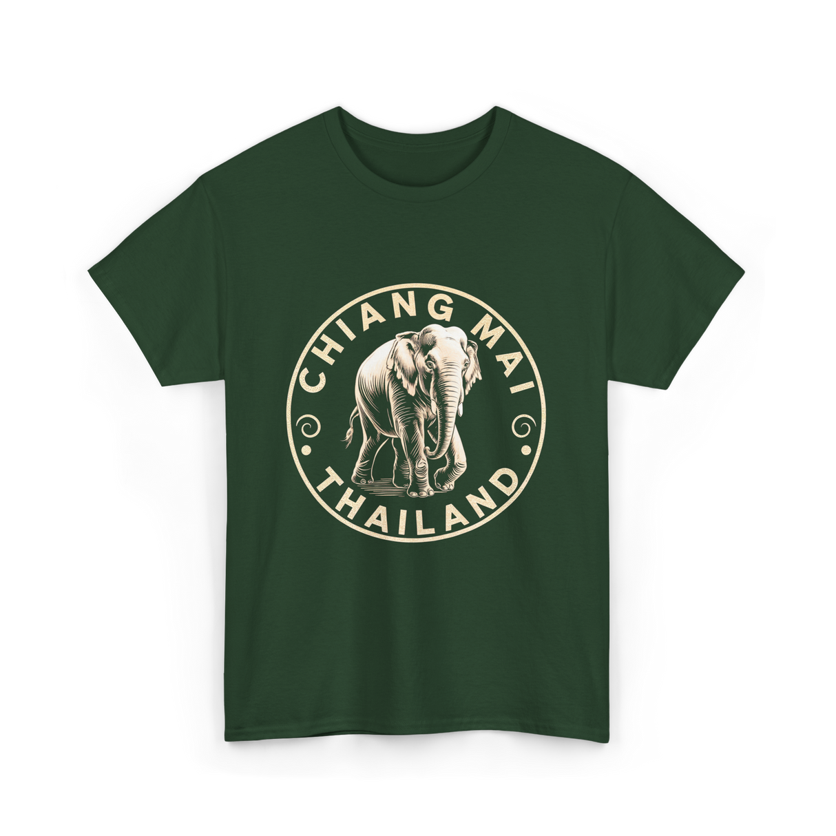 Chiang Mai Thailand Elephant T-Shirt - Forest Green