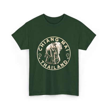 Chiang Mai Thailand Elephant T-Shirt - Forest Green