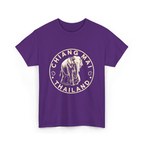 Chiang Mai Thailand Elephant T-Shirt - Purple