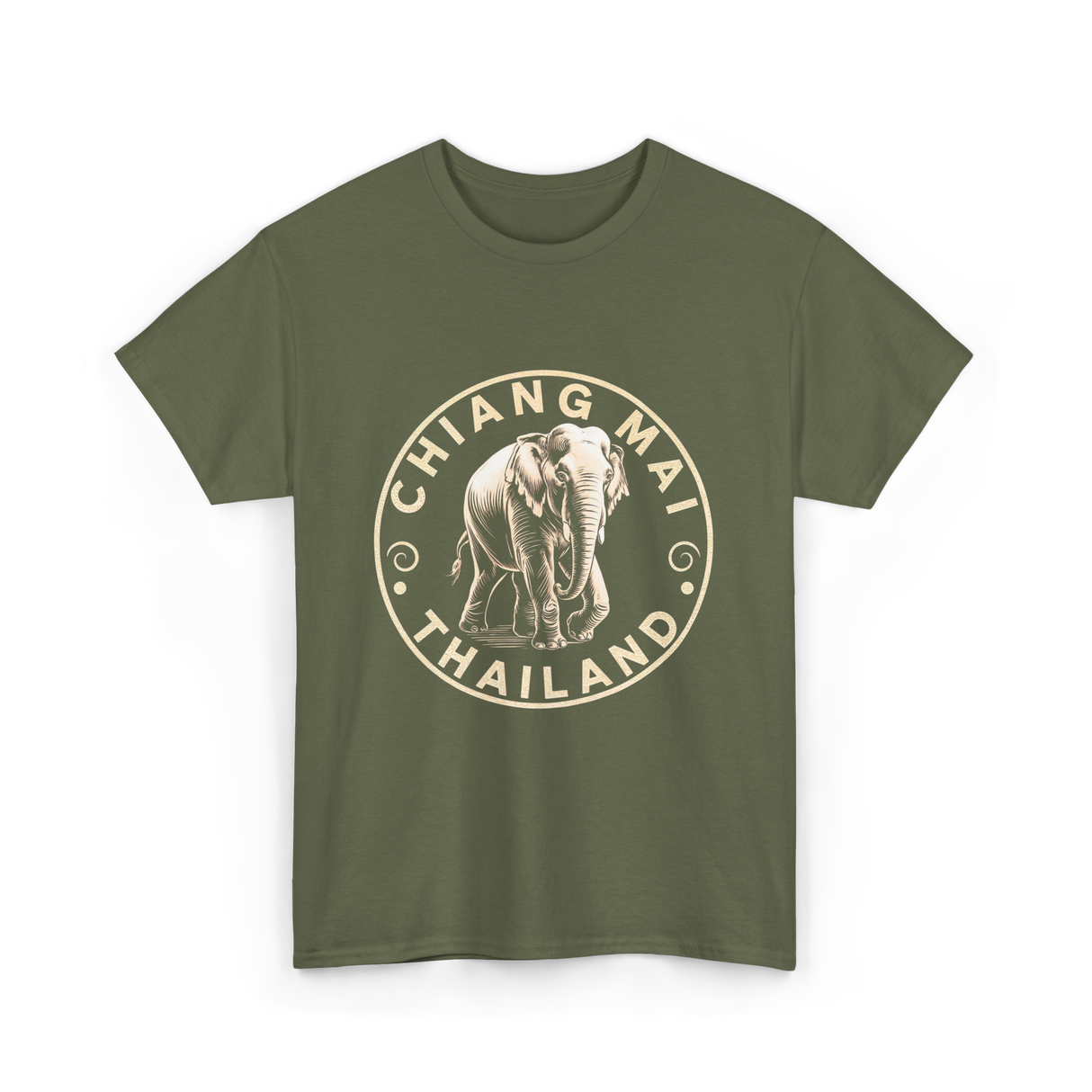 Chiang Mai Thailand Elephant T-Shirt - Military Green