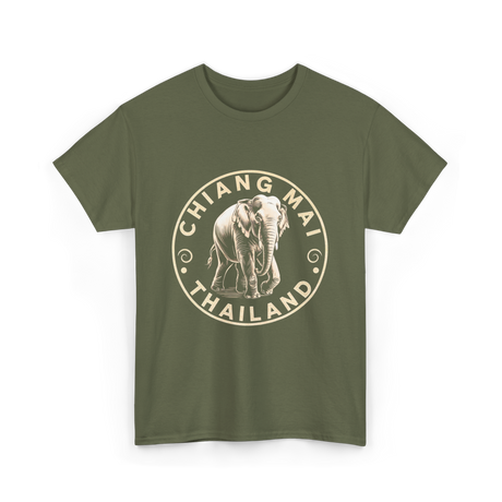 Chiang Mai Thailand Elephant T-Shirt - Military Green