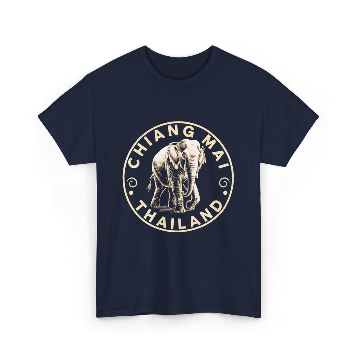 Chiang Mai Thailand Elephant T-Shirt - Navy