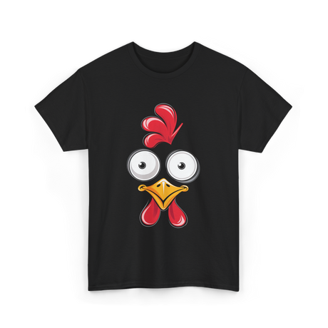 Chicken Face Rooster Poultry Costume T-Shirt - Black