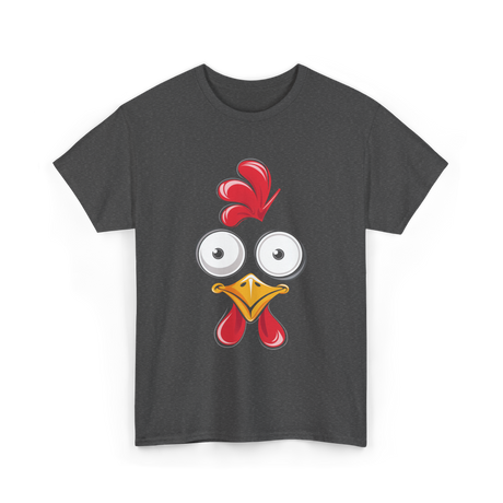 Chicken Face Rooster Poultry Costume T-Shirt - Dark Heather