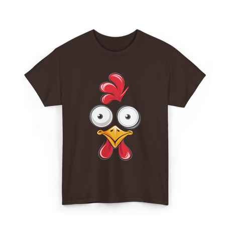 Chicken Face Rooster Poultry Costume T-Shirt - Dark Chocolate