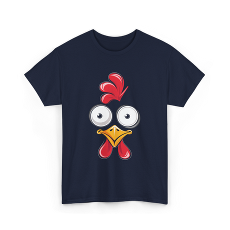 Chicken Face Rooster Poultry Costume T-Shirt - Navy