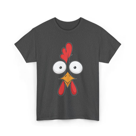 Chicken Face Rooster Poultry T-Shirt - Dark Heather