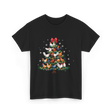 Chickens Christmas Tree Holiday Decor T-Shirt - Black