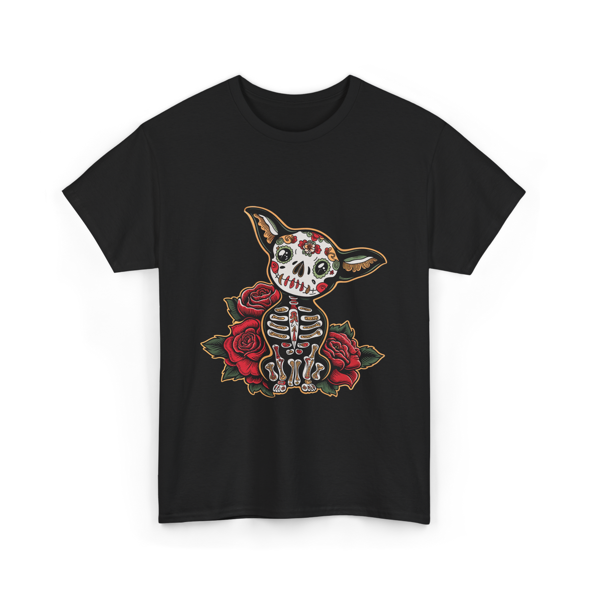 Chihuahua Skeleton Dia De Los Muertos T-Shirt - Black