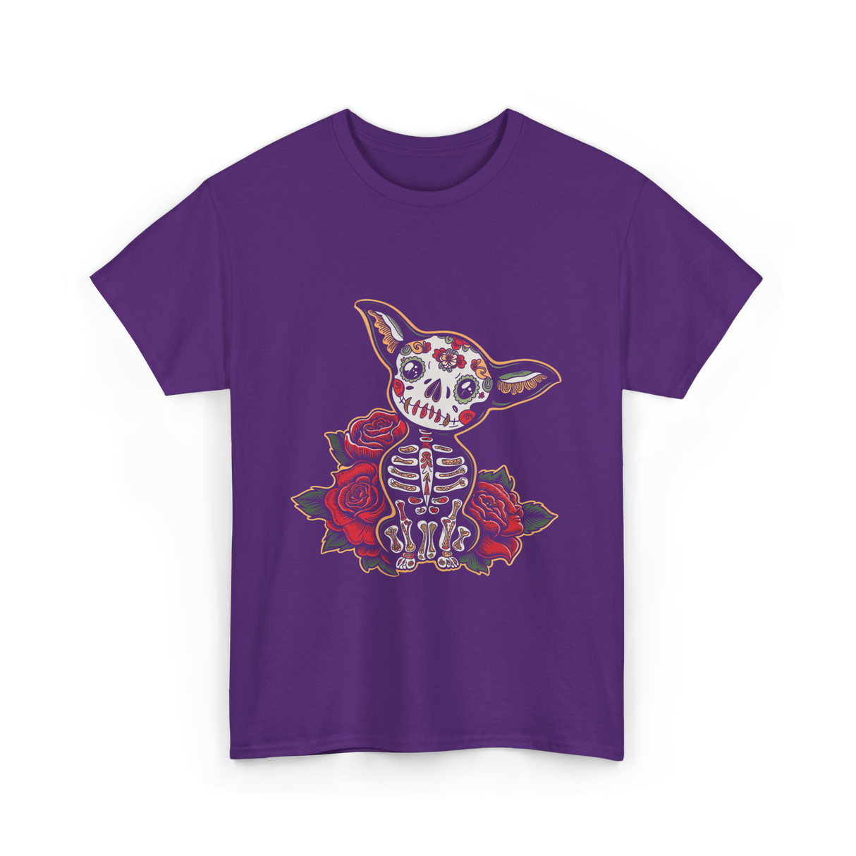 Chihuahua Skeleton Dia De Los Muertos T-Shirt - Purple