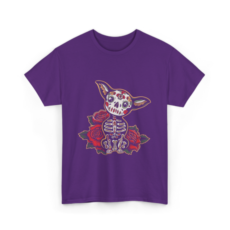 Chihuahua Skeleton Dia De Los Muertos T-Shirt - Purple