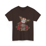 Chihuahua Skeleton Dia De Los Muertos T-Shirt - Dark Chocolate