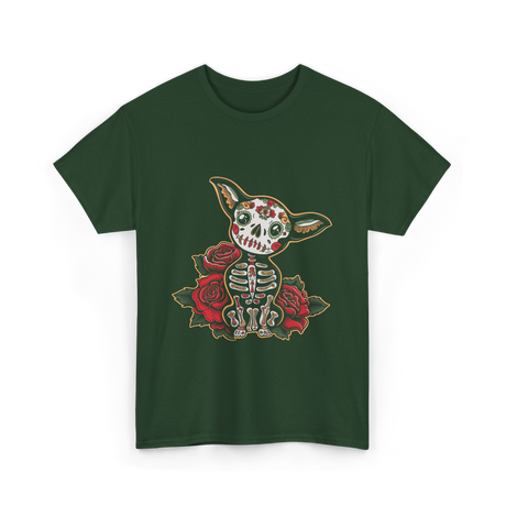 Chihuahua Skeleton Dia De Los Muertos T-Shirt - Forest Green