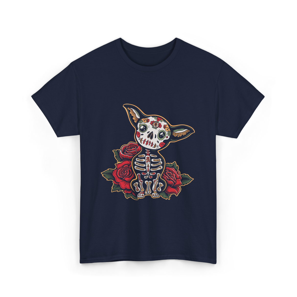 Chihuahua Skeleton Dia De Los Muertos T-Shirt - Navy