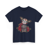 Chihuahua Skeleton Dia De Los Muertos T-Shirt - Navy