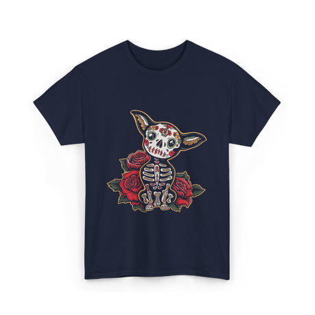 Chihuahua Skeleton Dia De Los Muertos T-Shirt - Navy