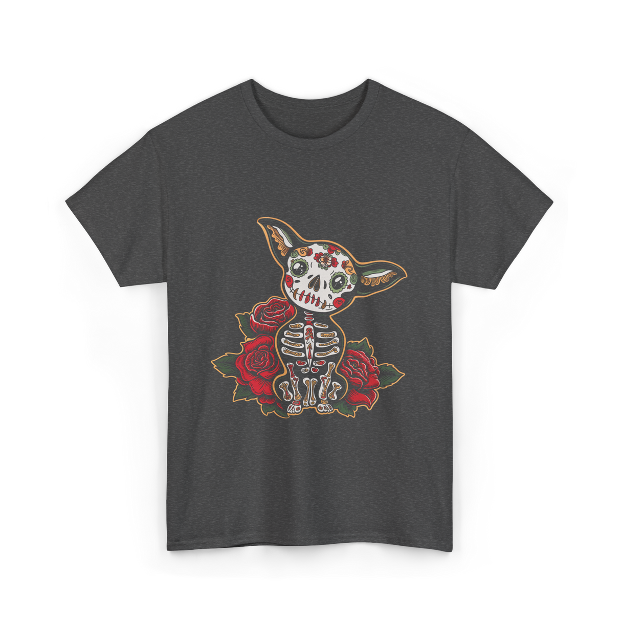 Chihuahua Skeleton Dia De Los Muertos T-Shirt - Dark Heather