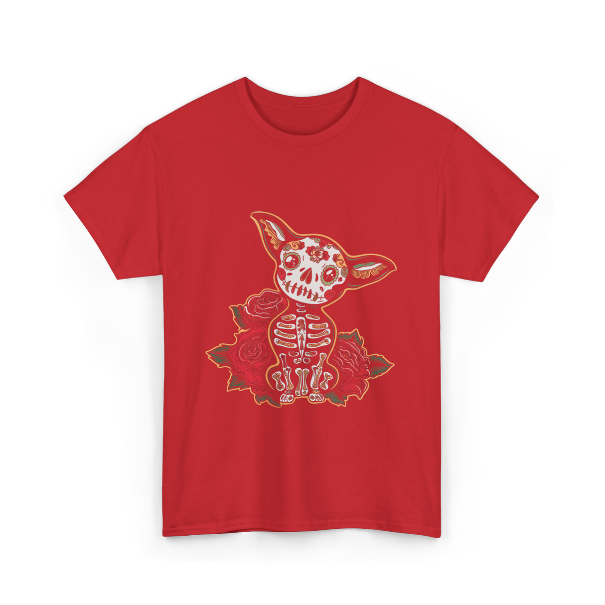 Chihuahua Skeleton Dia De Los Muertos T-Shirt - Red