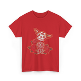 Chihuahua Skeleton Dia De Los Muertos T-Shirt - Red